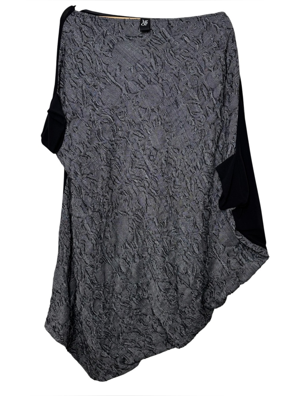 IGOR Dress Lilliana OS Gray Wool Blend Croatia Minimal Lagom Romantic Asymmetric